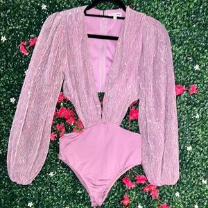 Fashion Nova Lavender Sparkle Bodysuit